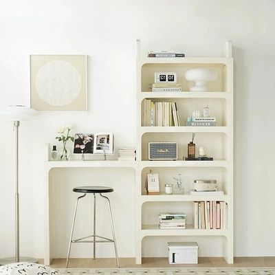 BUREAU AVEC RANGEMENT - SHELFCRAFT™ - BLANC - Rangement Élégance
