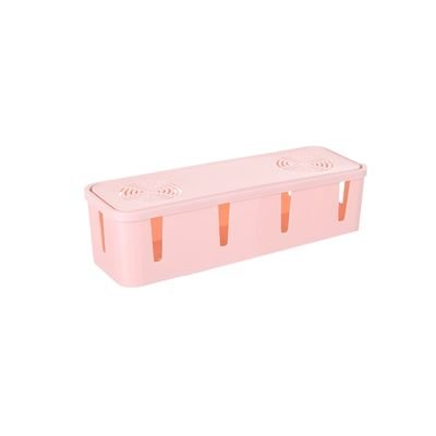 cache cable telephone rose sur fond blanc multiprisesafe
