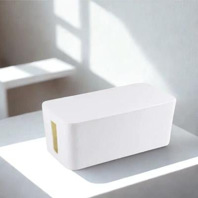 cache fil electrique blanc forme boite range cable
