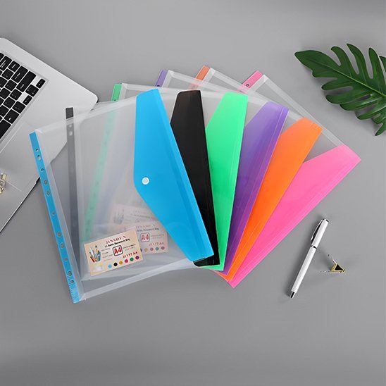 RANGE DOCUMENT - SET DE 6 - POCHETTES A4 COLORÉES - Rangement Élégance