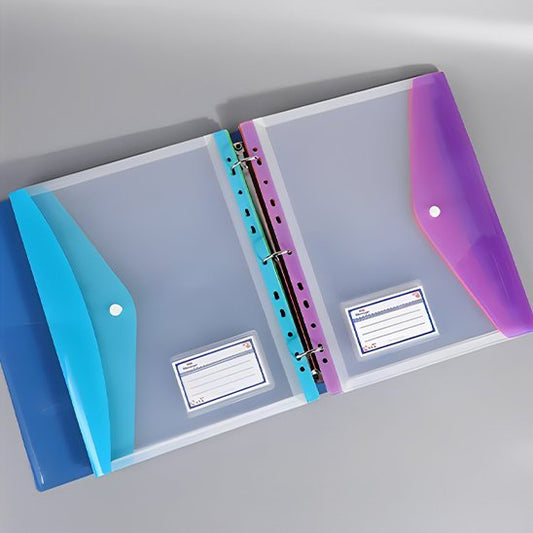 RANGE DOCUMENT - SET DE 6 - POCHETTES A4 COLORÉES - Rangement Élégance