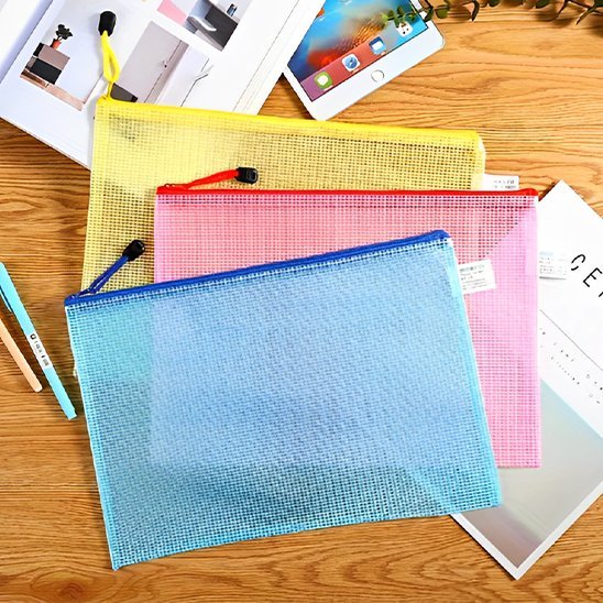 Sac de Rangement pour Crayons de Couleurs - ZipOffice™ - Lot de 5 Sacs - Rangement Élégance