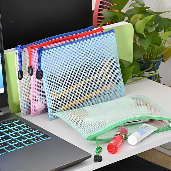 Sac de Rangement pour Crayons de Couleurs - ZipOffice™ - Lot de 5 Sacs - Rangement Élégance