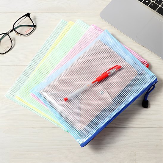 Sac de Rangement pour Crayons de Couleurs - ZipOffice™ - Lot de 5 Sacs - Rangement Élégance