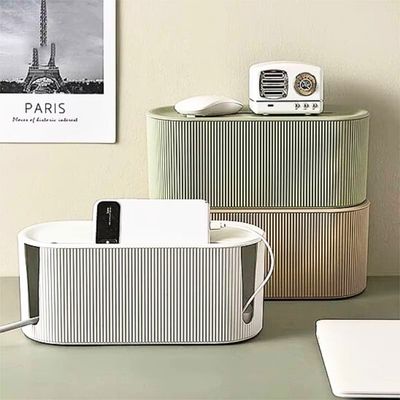 boite range cable 3 différents modèle blanc brun vert