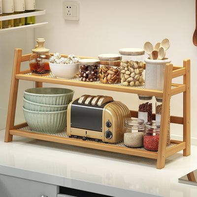 bureau étagère articles cuisine noix épices cuillères pots