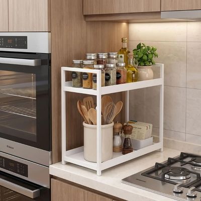bureau étagère cuisine côté four épices cuillère bois