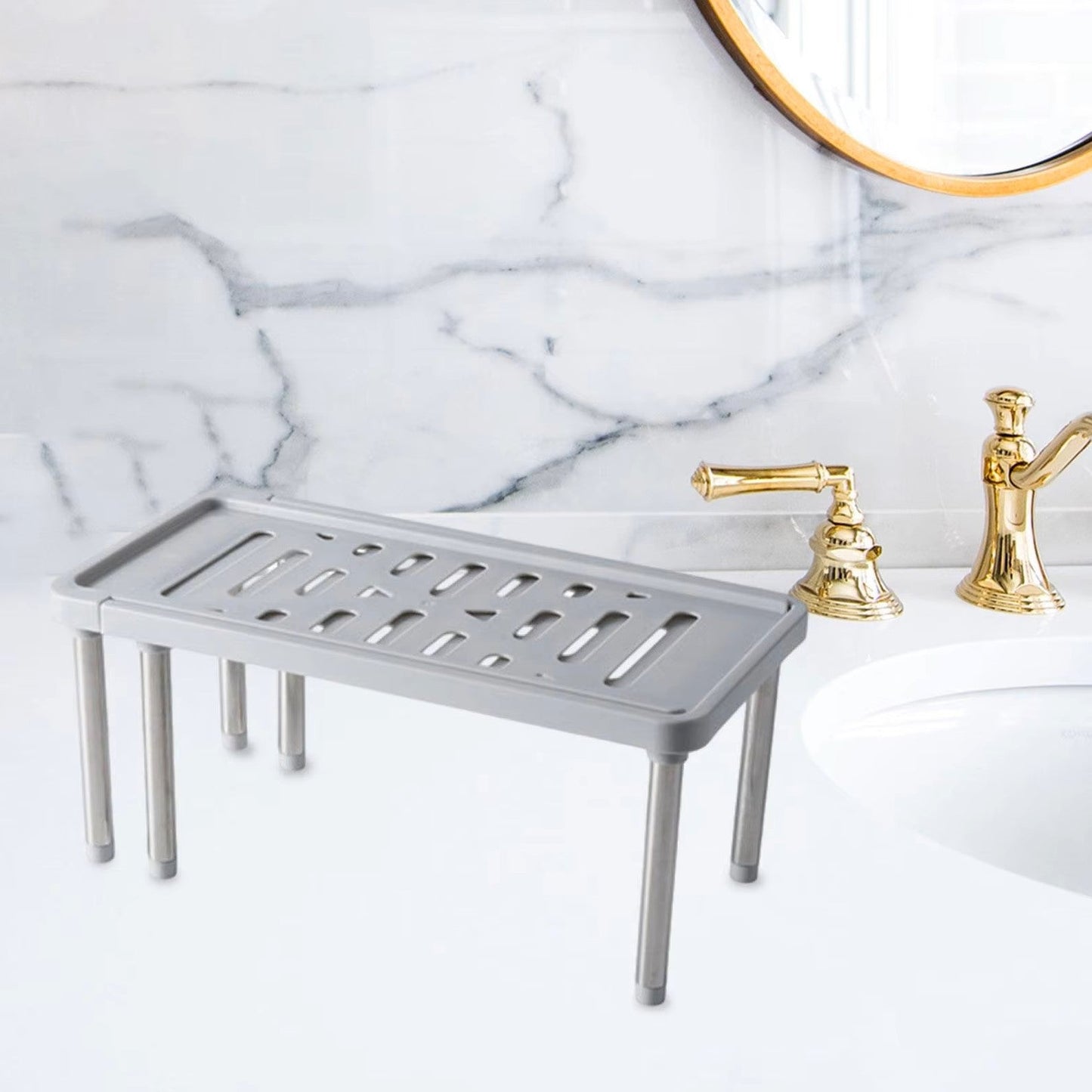 bureau etagere vide salle de bain cote evier