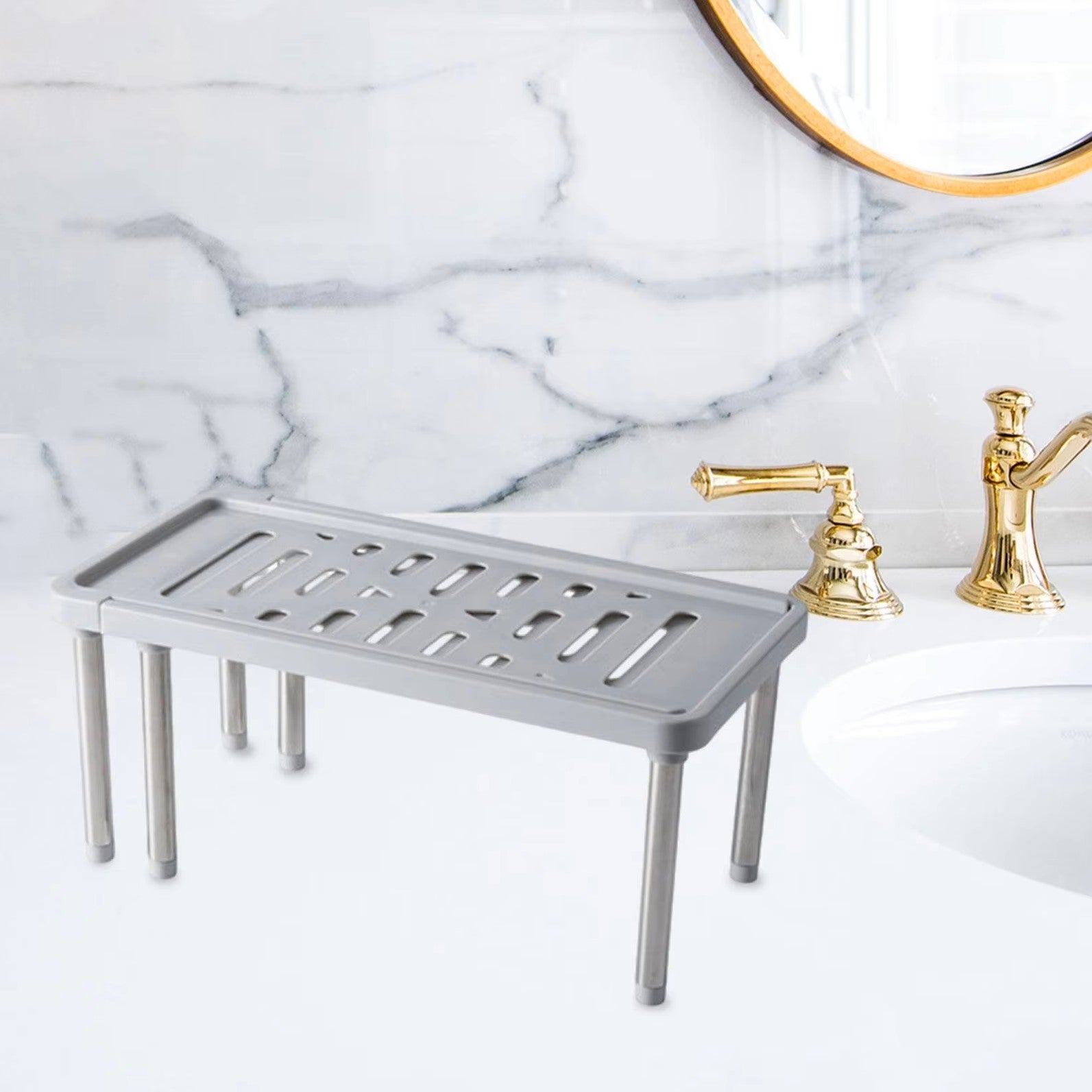 bureau etagere vide salle de bain cote evier