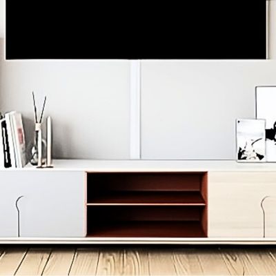 cable goulotte sous télévision meuble livres décorations