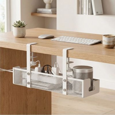 cache cable pour bureau sous bureau format étagère