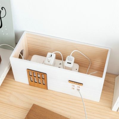 cache cable telephone forme maison boitier ouvert