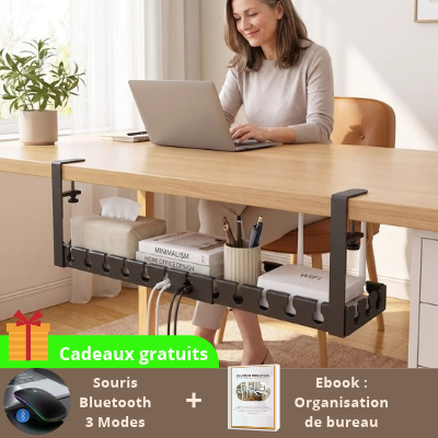 cache cable electrique dame assise bureau cadeaux démontrés