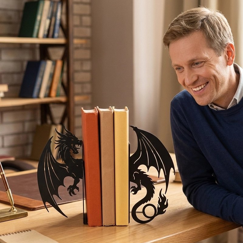 cale livre homme souriante bibliothèque arrière