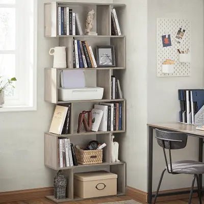 etagere bois décorative grise