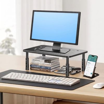 etagere bureau support téléphone livres claviers tapis souris