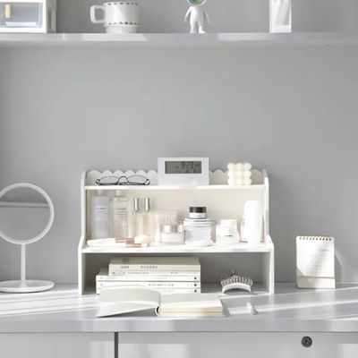 etagere bureau vue face miroir livre ouvert