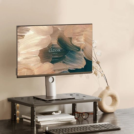 etagere bureau clavier livres écouteur