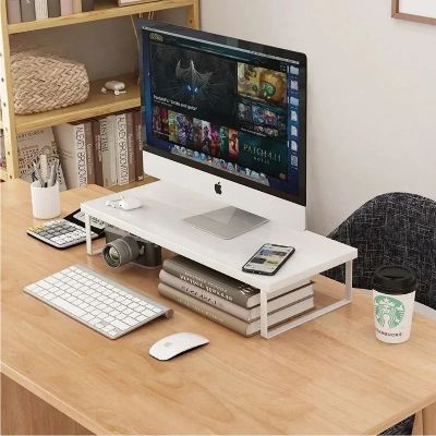 etagere pour bureau écran dessus souris clavier bibliothèque
