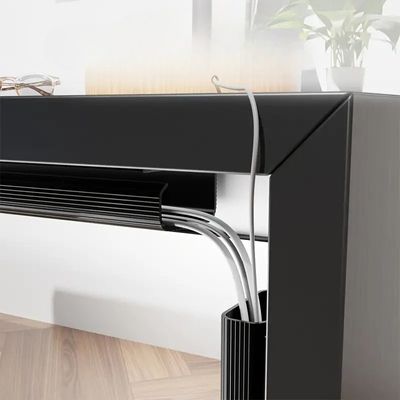 goulotte cable 2 morceaux coin sous bureau