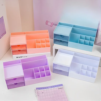 Organisateur de bureau 4 couleurs blanc rose bleu violet