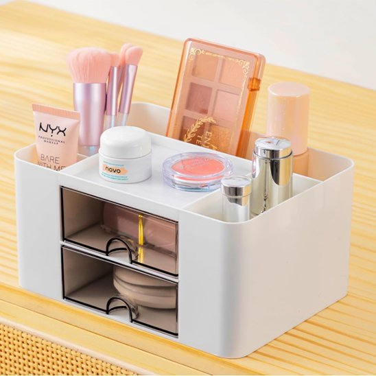 Organisateur de bureau avec maquillage range creme pinceaux