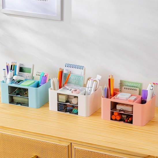 Organisateur de bureau demonstration 3 couleurs
