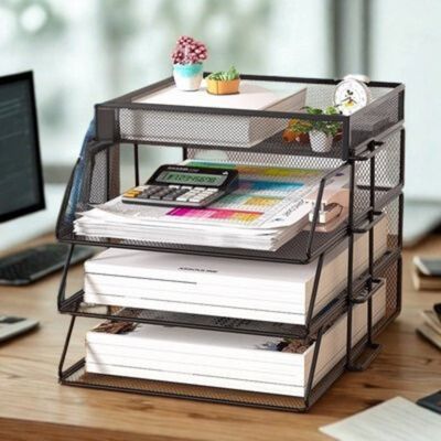 Organisateur de bureau - Étages en maille - Rangement Élégance