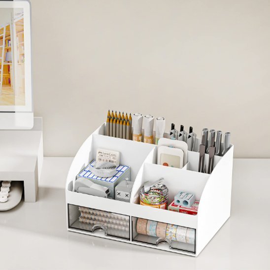 Organisateur de bureau fourniture organise ecran ordinateur clavier