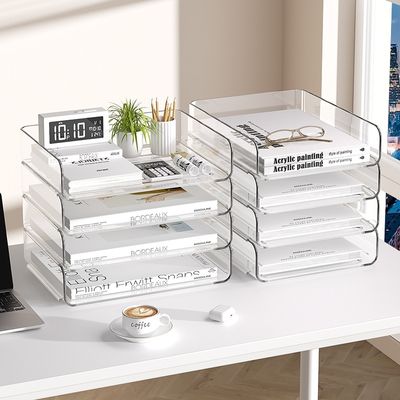 organisateur de bureau quatre plateaux bien organise sur bureau
