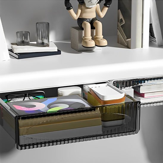 Organisateur de bureau sous etagere blanche