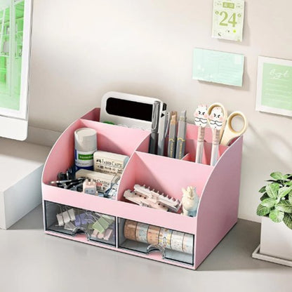 Organisateur de bureau sur bureau plante post-it mur