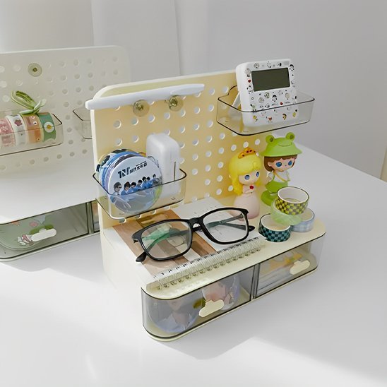 Organiseur de bureau lunette fournitures range dedans