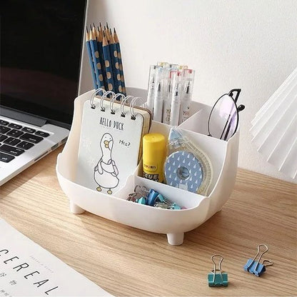 organiseur de bureau notes-crayons-lunettes rangés