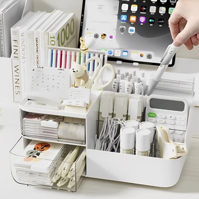 organiseur pour bureau livres tablette derriere main crayon rangerplus