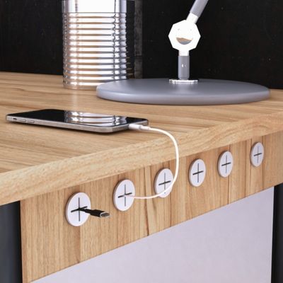 passe cable bureau organise fils côté table