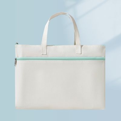 porte document blanc avec zip vert