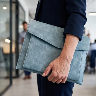 Porte documents transport main personne debout