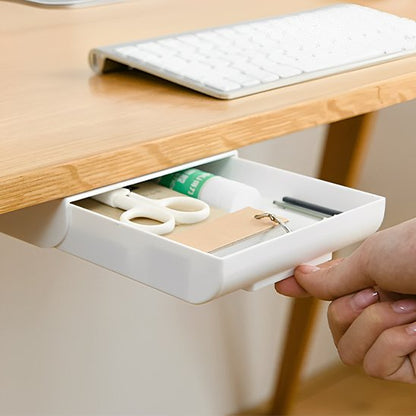 Rangement bureau tiroir ouvert blanc