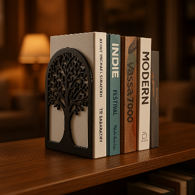 serre livre design arbre variante plus branches sur bibliotheque