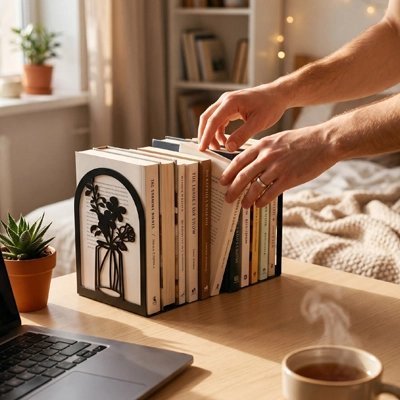 Serre-livres 2 mains place livres fenêtre lit portable café
