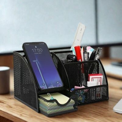 tableau derriere organiseur pour bureau cellulaire crayons post-it dedans