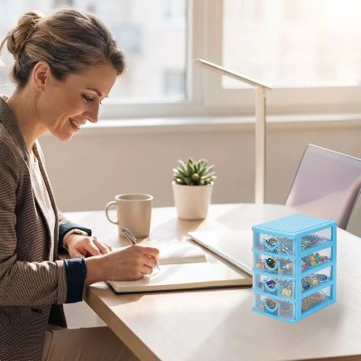 tour de rangement en plastique dame souriante écrit note