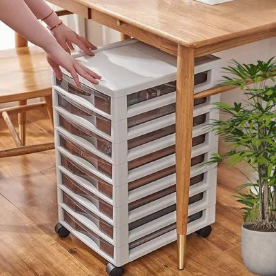tour de rangements plastique mains poussent sous bureau