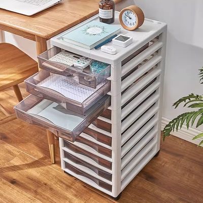 tour de rangements plastique 3 tiroirs ouverts documents cahier cadran