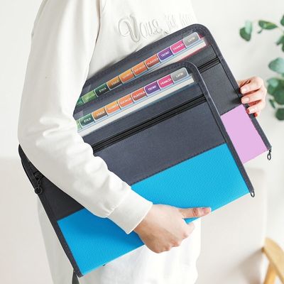 trieur 12 compartiments en main couleur bleu rose