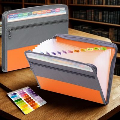 trieur 12 compartiments orange ouvert fermé